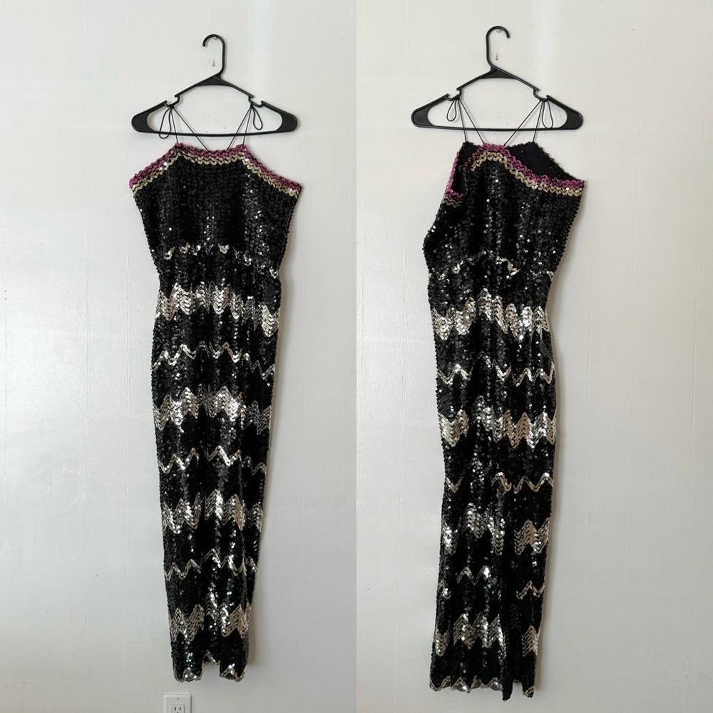 Vintage Bernshaw Sequin Bandeau Maxi Dress